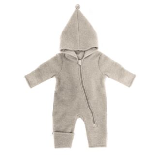GOTS Baby-Overall, Wollfleece (beigemeliert) von Maximo