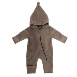 GOTS Baby-Overall, Wollfleece (braunmeliert) von Maximo