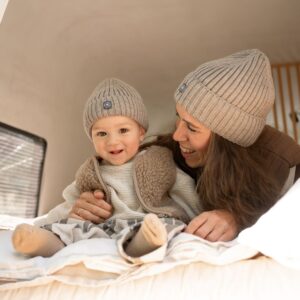 Merinowolle Weste für Babys | Essential Taupe – Ansicht 4