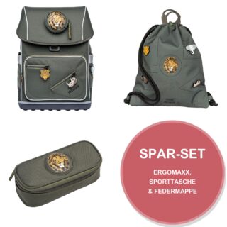 Spar Set Big Five (Khaki) mit Ergomaxx, City Bag & Mäppchen