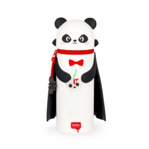 2-in-1 Mäppchen aus Silikon Kawaii, Panda "Bam-Boo" (Halloween)