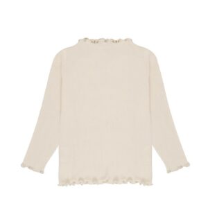 Langarmshirt „Light Beige" mit Rüschenkragen von leevje