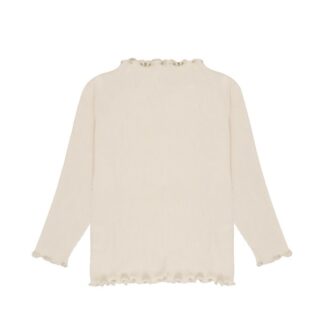 Langarmshirt „Light Beige" mit Rüschenkragen von leevje
