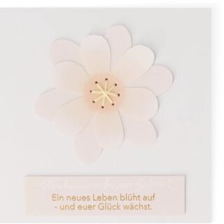 räder Aquarellblütenkarte Zur Geburt