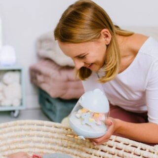 Rabbit & Friends Küken-Lampe mit Spieluhr "Chicklet" (Blau)