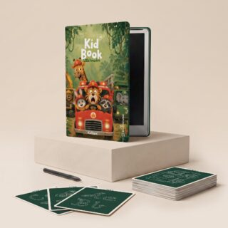 Kidinex KidBook LCD-Zeichentablett mit Arbeitskarten (Little Vehicles)