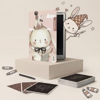 Kidinex KidBook LCD-Zeichentablett mit Arbeitskarten (Rabbit)