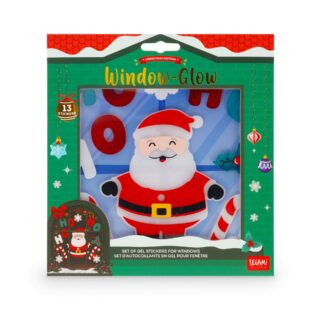 Legami Set mit Gel-Fensteraufklebern "Window-Glow" (Weihnachten, Design 1)