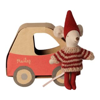 Maileg Weihnachtsmaus, kleine Schwester im Autokarton