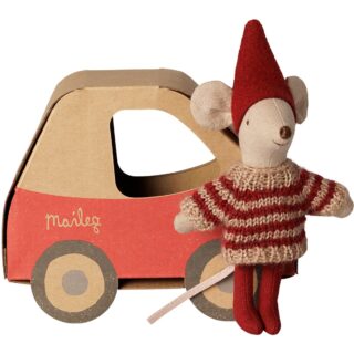 Maileg Weihnachtsmaus, kleine Schwester im Autokarton