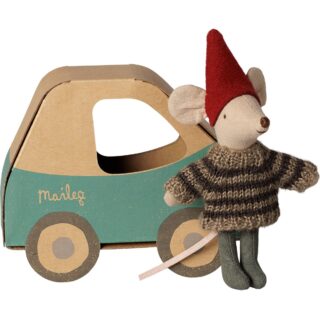Maileg Weihnachtsmaus, kleiner Bruder im Autokarton
