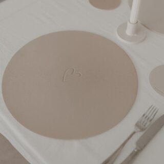 Eulenschnitt Wendbares Platzset Herz Creme